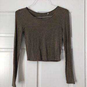NWT Me to We Ribbed Long Sleeve Crop Top